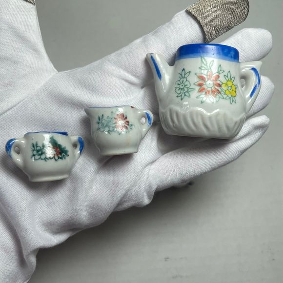 Antique Vintage 1940’s Mini Tea Set 15 piece Occupied Japan Original box - Picture 8 of 11